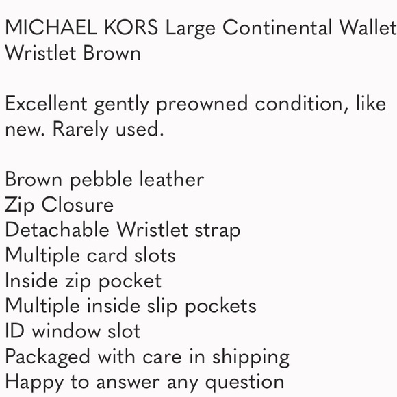 Michael Kors Double Zip, Wallet/Wristlet. Acorn/Brown Pebbled Genuine Leather - Picture 4 of 4